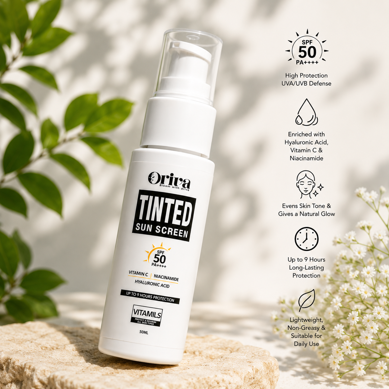 Oriva Tinted Sun Shield SPF 50