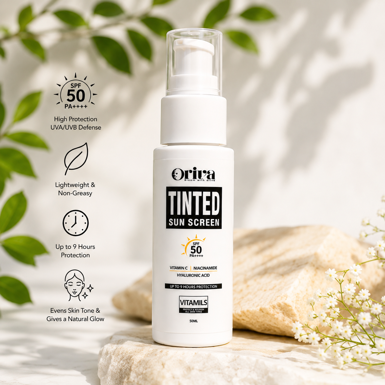 Oriva Tinted Sun Shield SPF 50
